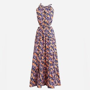 J. Crew Harbor side-cutout dress in painted block print